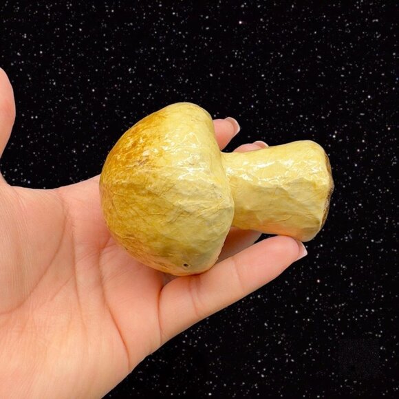 México Folk Art Paper Mache MUSHROOM Faux Vegetable Fruit Shaped 3 Pcs Set  3”T - Picture 8 of 12